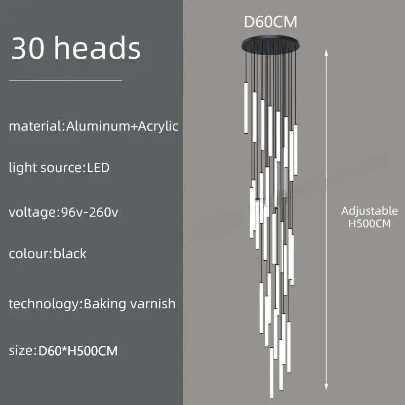 DecorBites™ Spiral LED Ceiling Chandelier for Home Decor