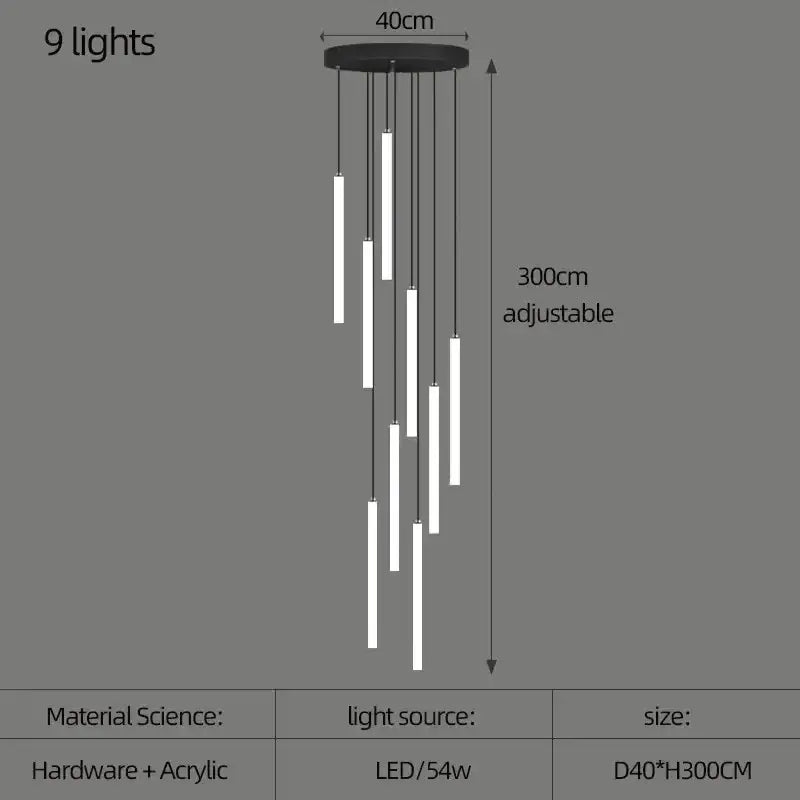 DecorBites™ Spiral LED Ceiling Chandelier for Home Decor