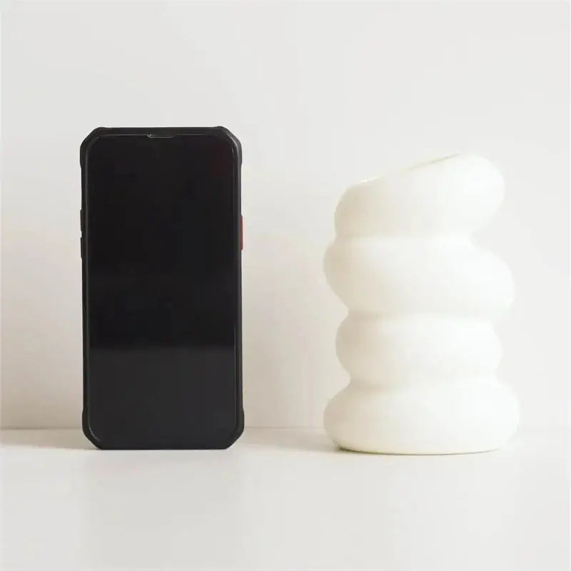 DecorBites™ Spiral White Vase for Home Decor