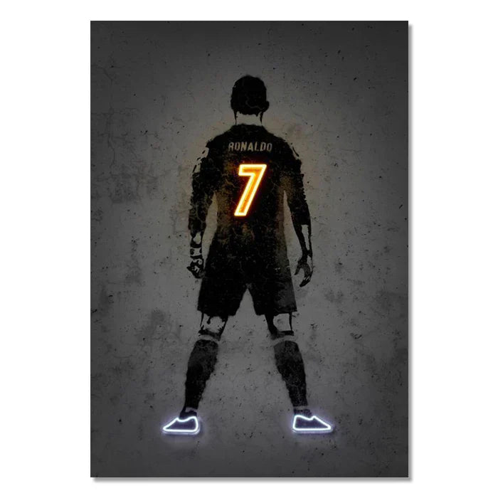 Basketball player neon style wall art bedroom canvas decor