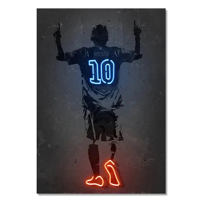 Basketball player neon style wall art bedroom canvas decor