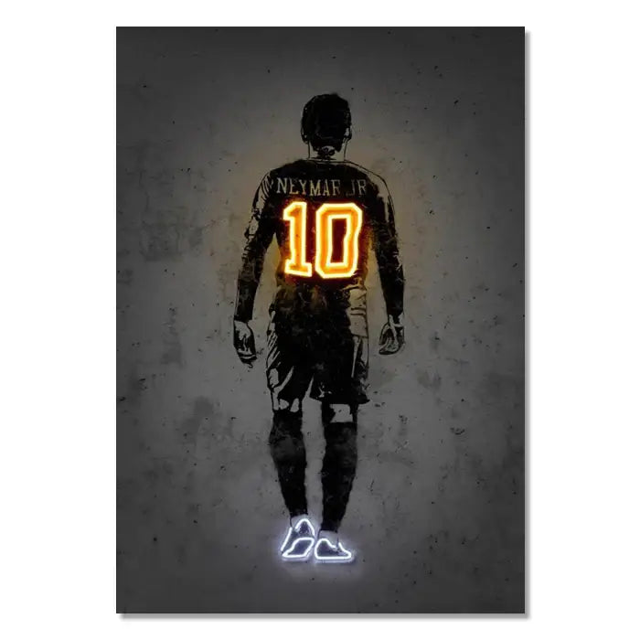 Basketball player neon style wall art bedroom canvas decor