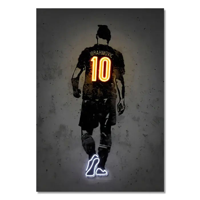Basketball player neon style wall art bedroom canvas decor