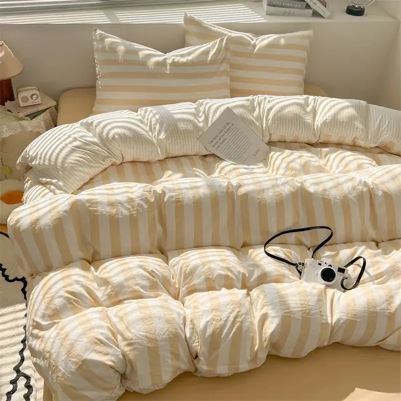DecorBites™ Striped Quilt Set with Pillowcases and Sheet