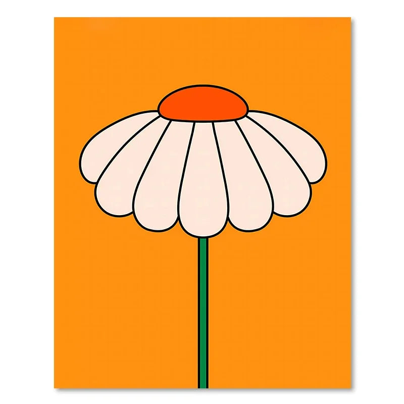 DecorBites™ Sunset Retro Stripes Art Prints Set