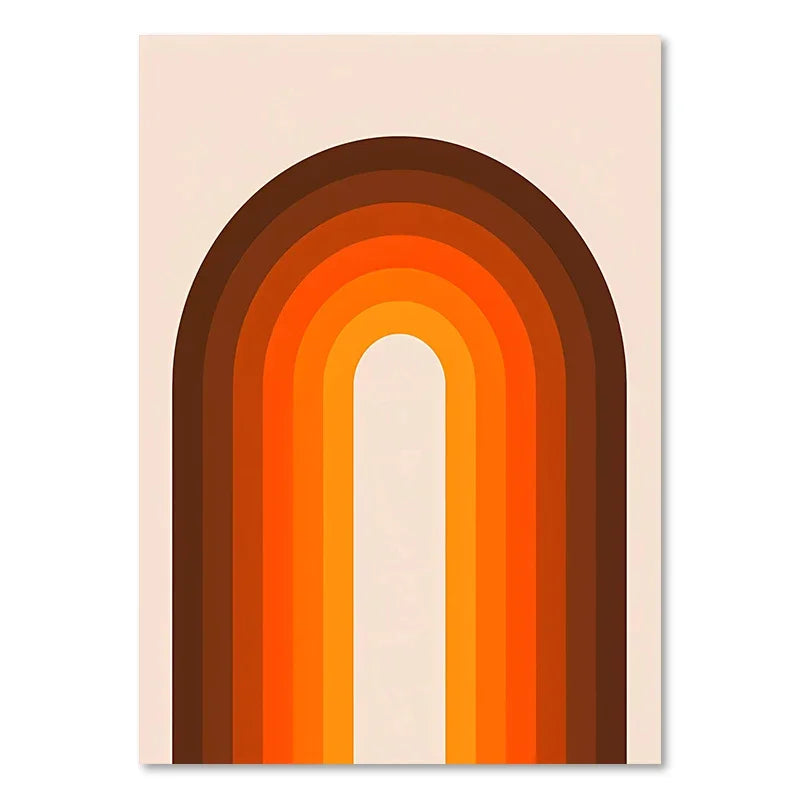 DecorBites™ Sunset Retro Stripes Art Prints Set