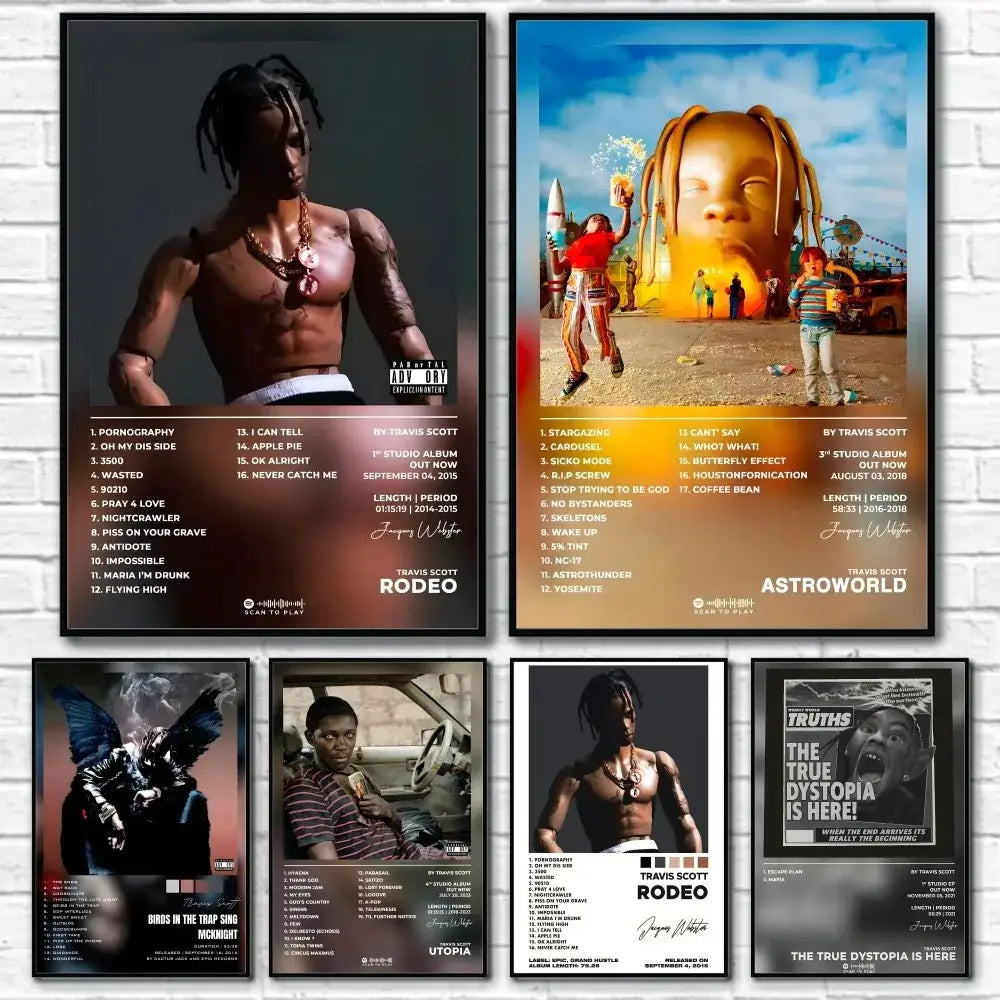 Travis scott framed album poster bedroom waterproof wall art