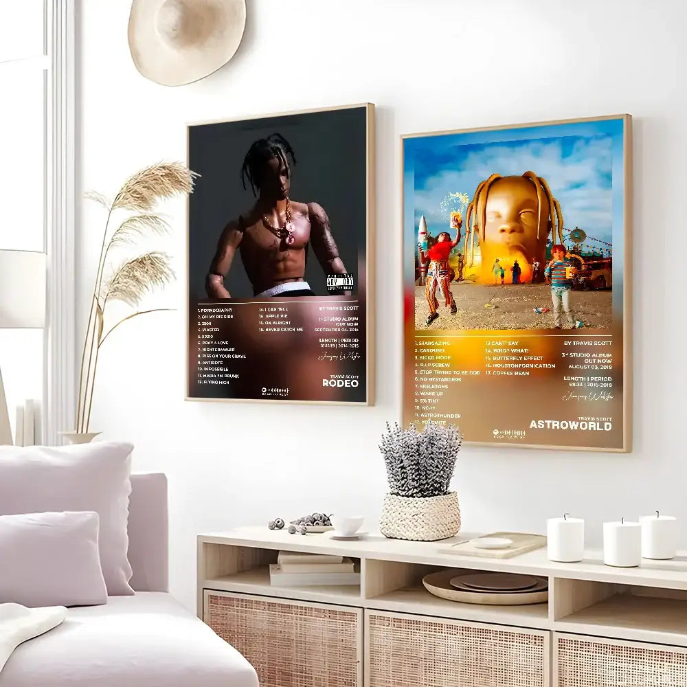 Travis scott framed album poster bedroom waterproof wall art