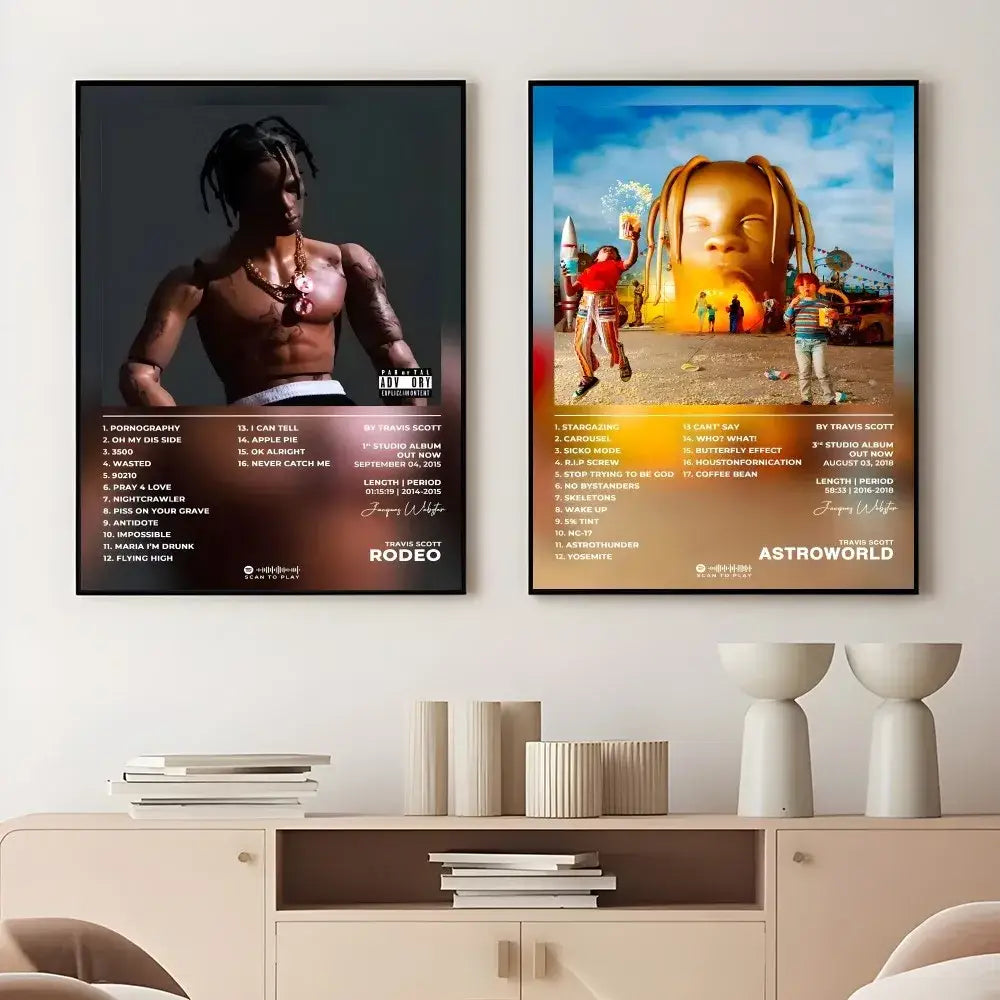 Travis scott framed album poster bedroom waterproof wall art
