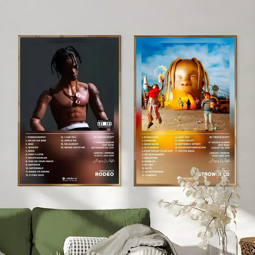 Travis scott framed album poster bedroom waterproof wall art