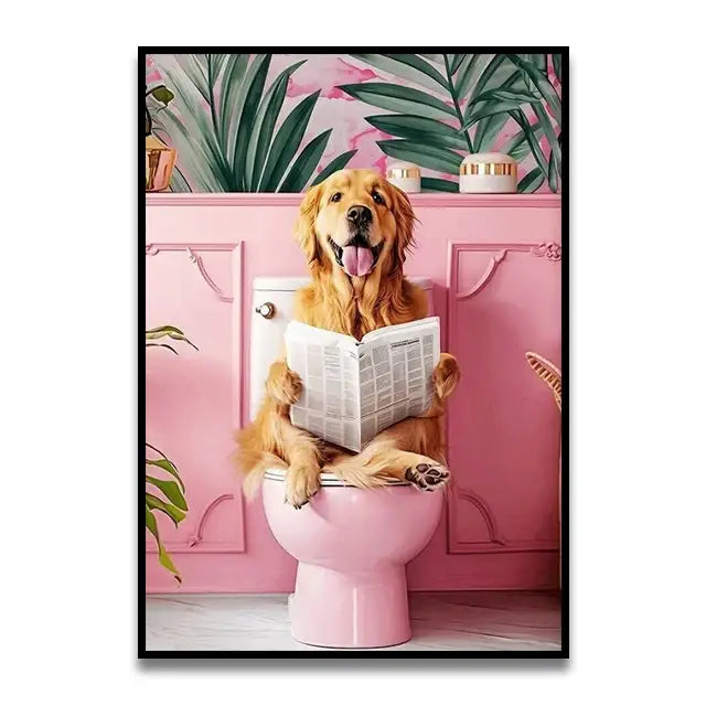 DecorBites™ Whimsical Cat Bathroom Wall Art Print