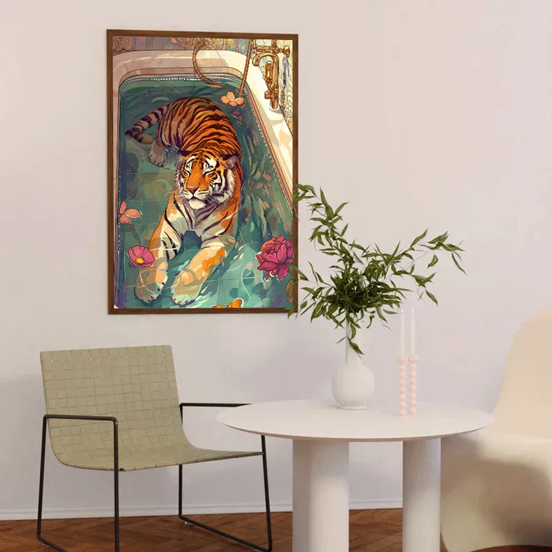 DecorBites™ Wildlife Bathtub Animal Canvas Wall Art