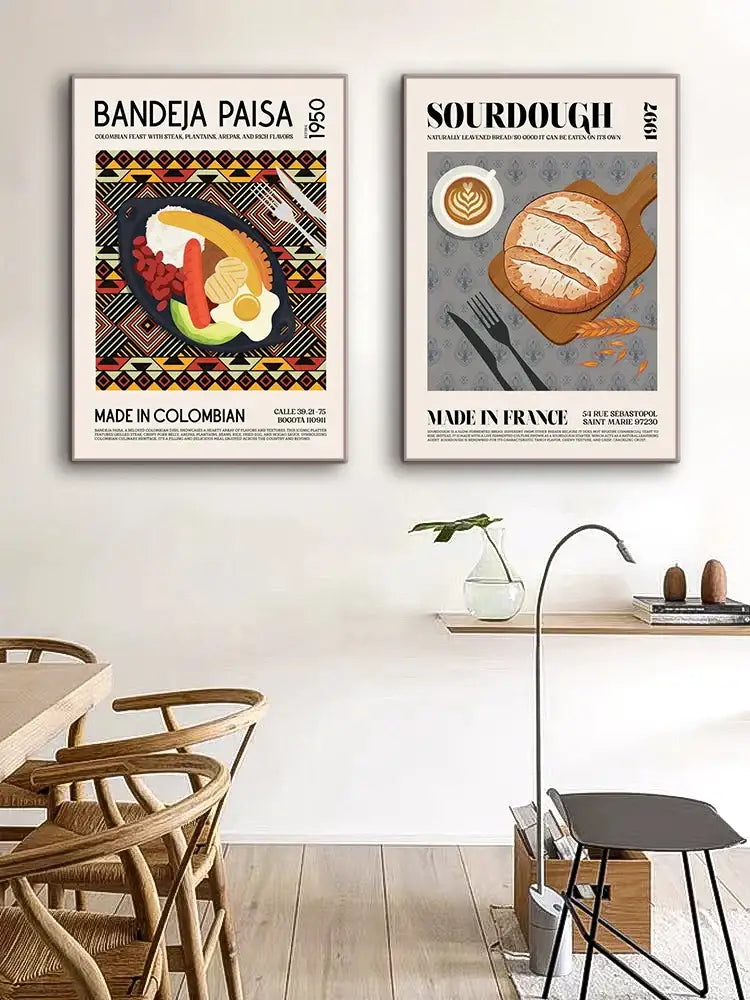 DecorBites™ World Cuisine Canvas Print for Home Decor