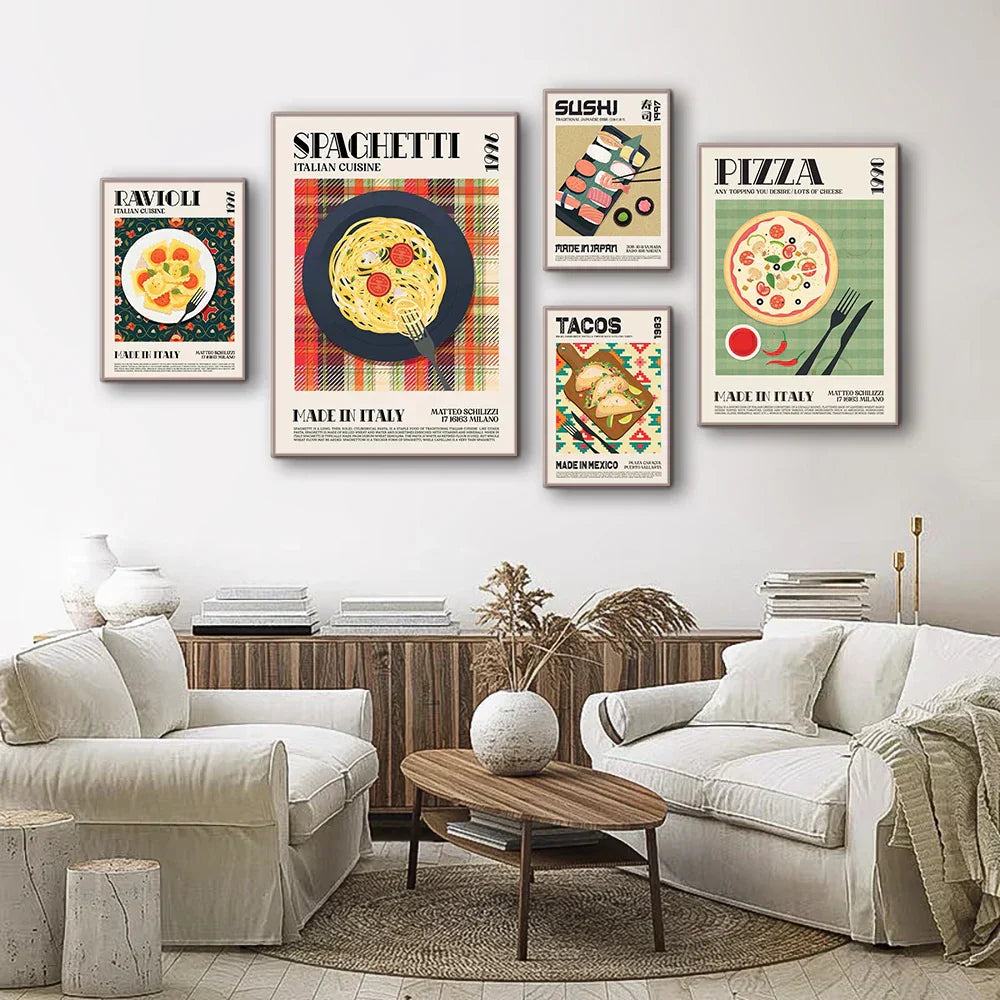 DecorBites™ World Cuisine Canvas Wall Art