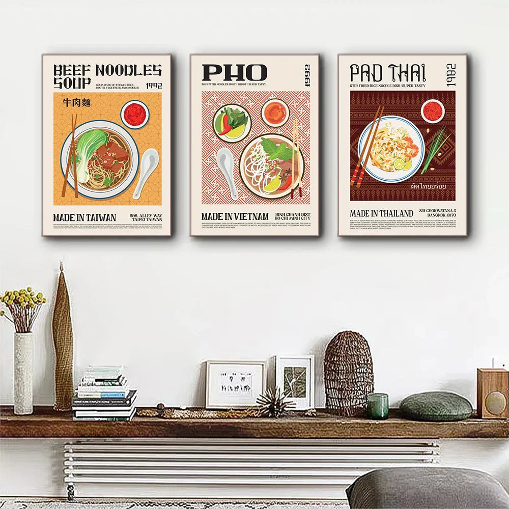 DecorBites™ World Cuisine Food Canvas Wall Art