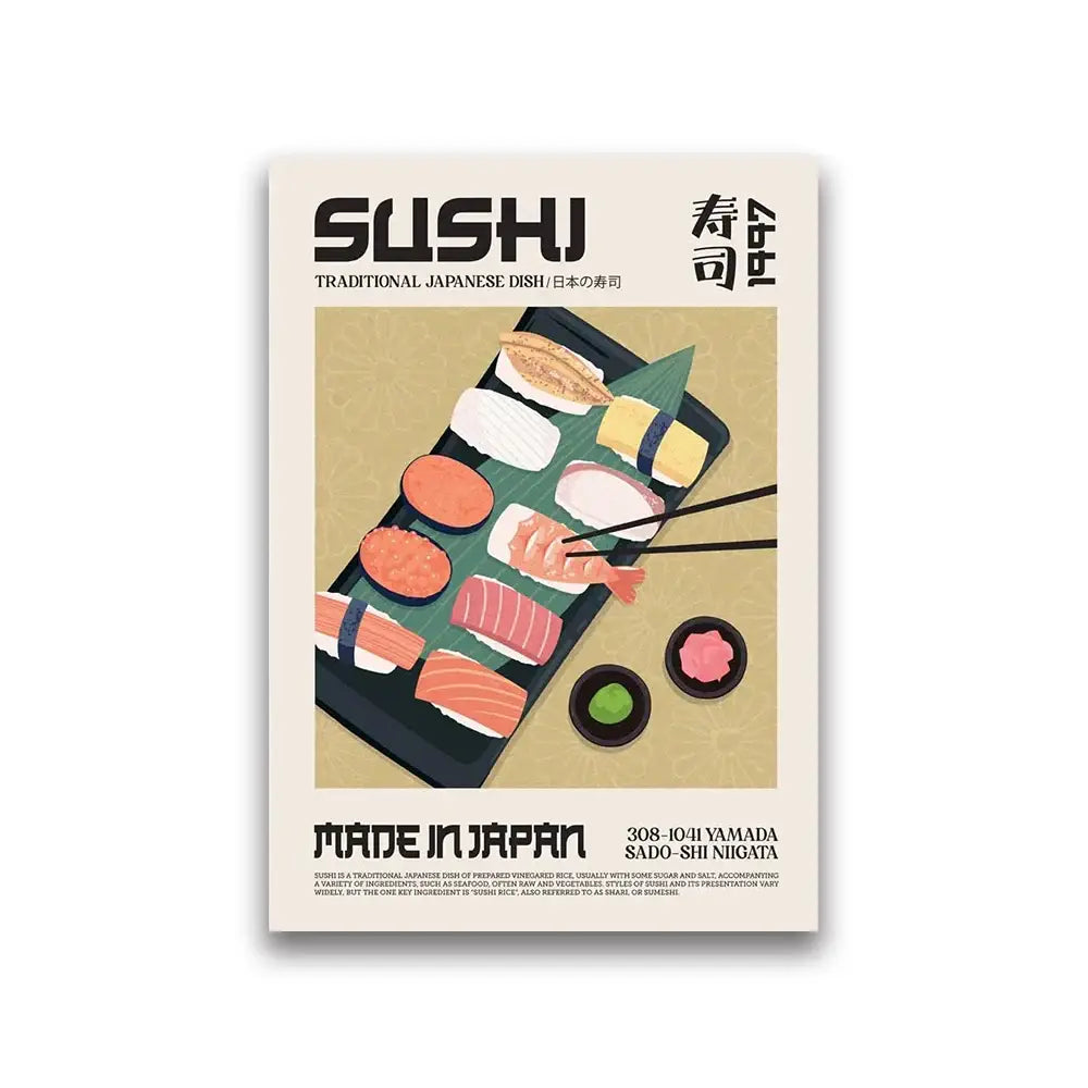 Minimalist japanese gyoza world cuisine food canvas kitchen art