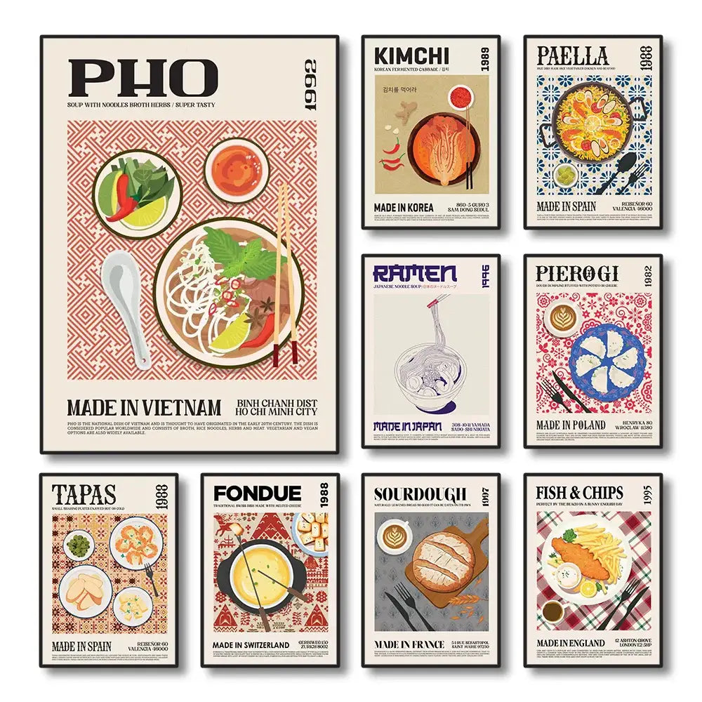 Minimalist japanese gyoza world cuisine food canvas kitchen art
