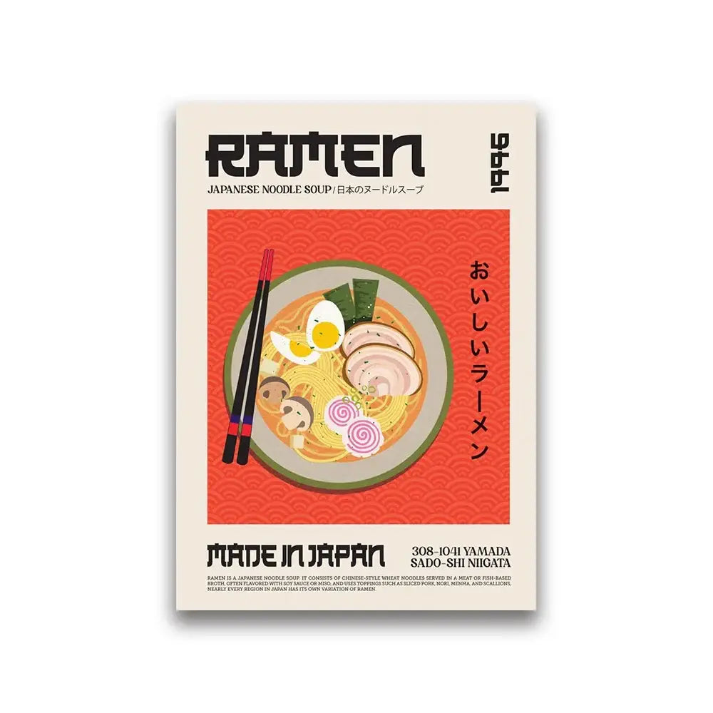 Minimalist japanese gyoza world cuisine food canvas kitchen art