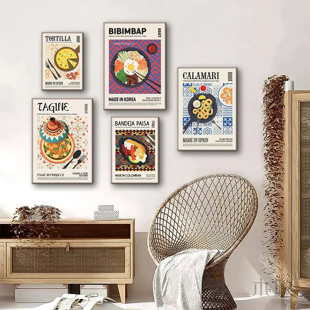 Minimalist japanese gyoza world cuisine food canvas kitchen art