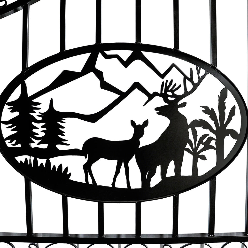14x8 ft Steel Dual Swing Driveway Gate