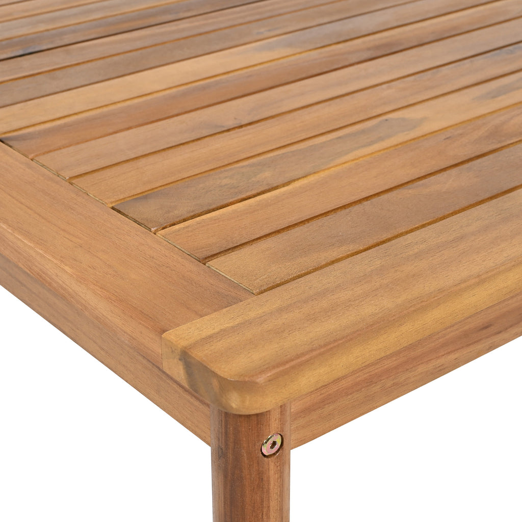 Outdoor Sofa Set Acacia Wood Rope 4 Piece Teak Beige