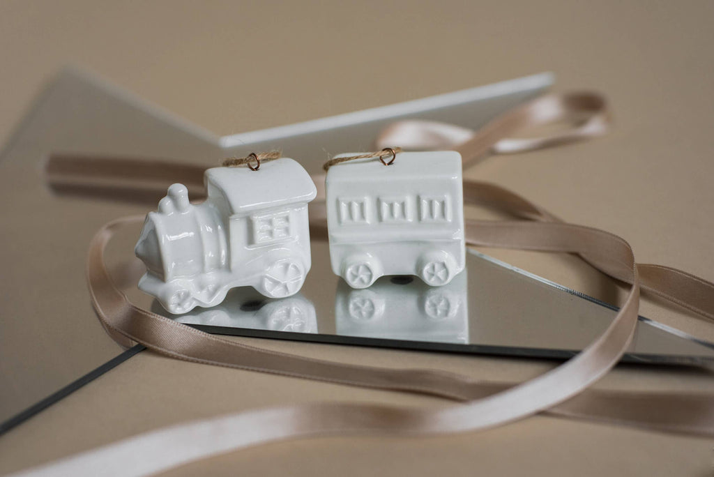 Handmade Porcelain Christmas Ornaments: Santa hat