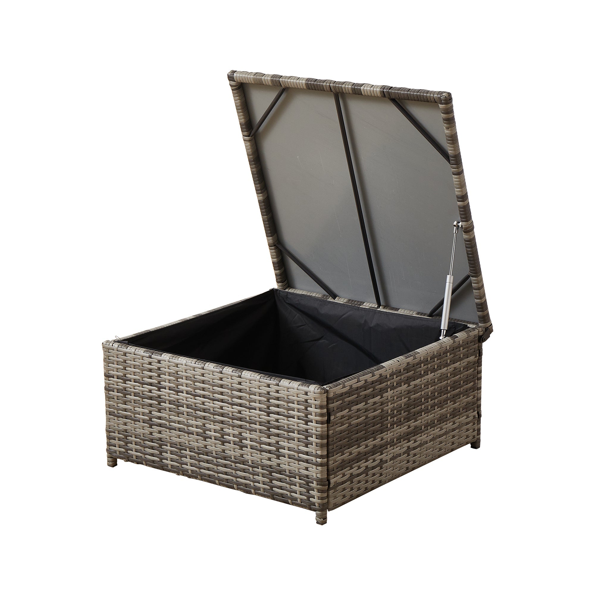 Outdoor Patio Sofa Set PE Rattan Blue Gray All Weather Steel Frame