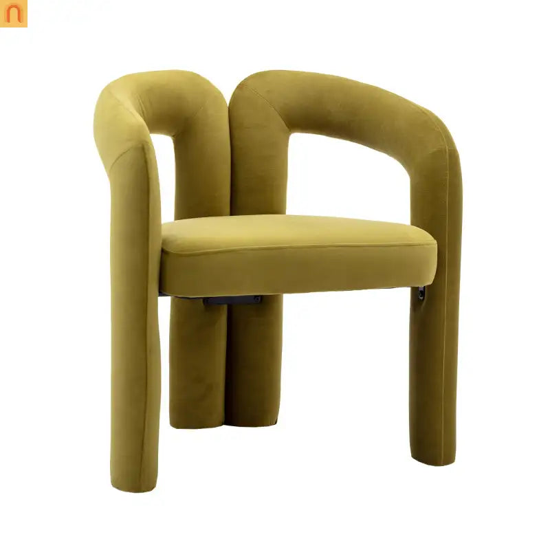 Dining Chair Barrel Curved Velvet Olive Set of 2 250 lb