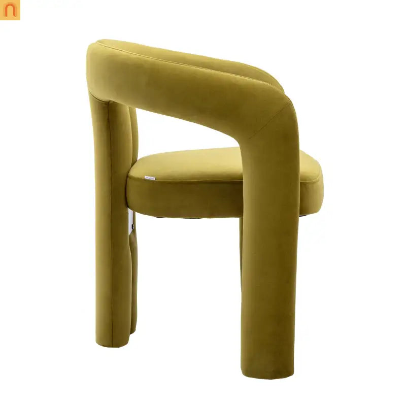 Dining Chair Barrel Curved Velvet Olive Set of 2 250 lb
