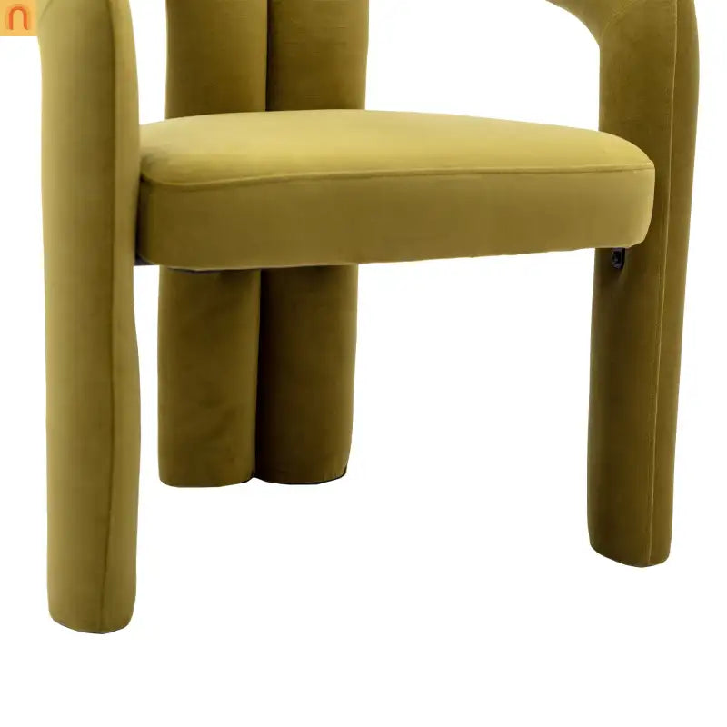 Dining Chair Barrel Curved Velvet Olive Set of 2 250 lb