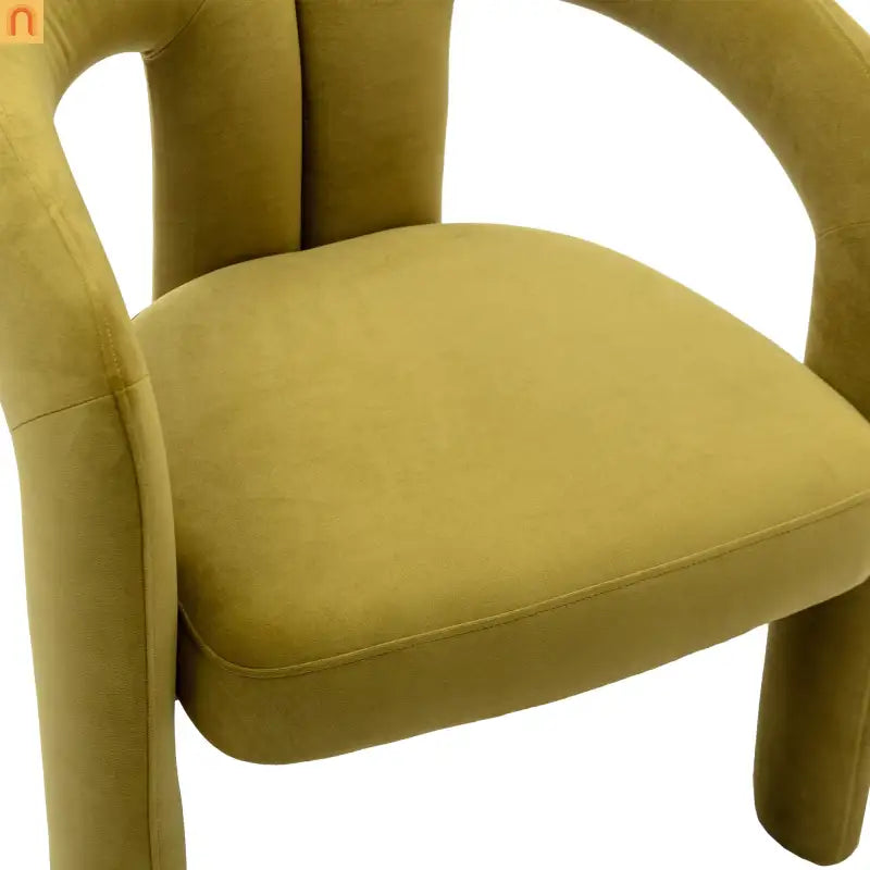 Dining Chair Barrel Curved Velvet Olive Set of 2 250 lb