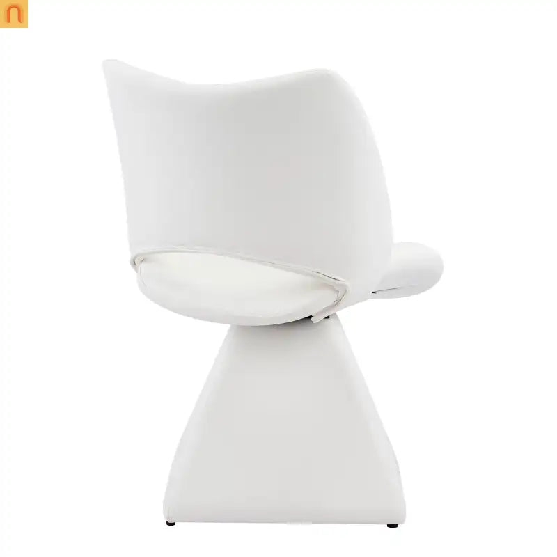 Dining Chair Modern Faux Leather White Swivel High Back 250 lb