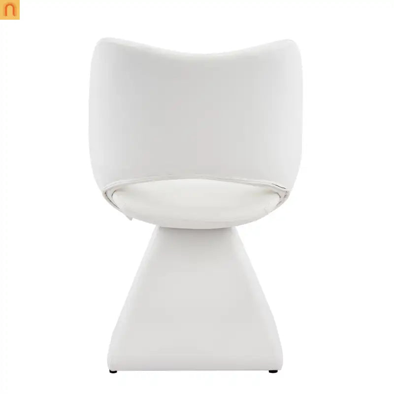Dining Chair Modern Faux Leather White Swivel High Back 250 lb