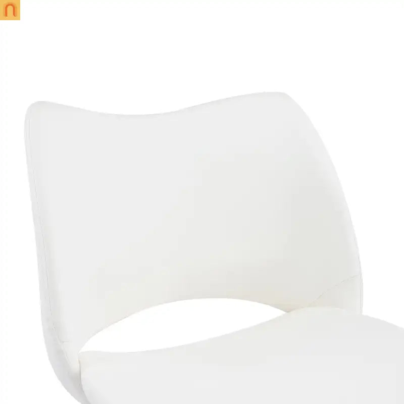 Dining Chair Modern Faux Leather White Swivel High Back 250 lb