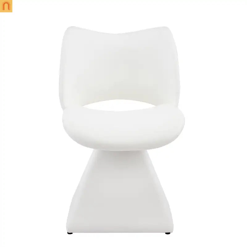 Dining Chair Modern Faux Leather White Swivel High Back 250 lb