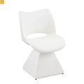 Dining Chair Modern Faux Leather White Swivel High Back 250 lb