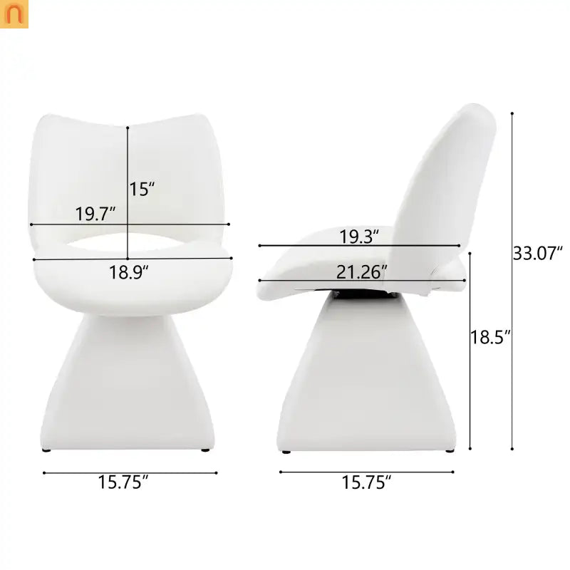 Dining Chair Modern Faux Leather White Swivel High Back 250 lb