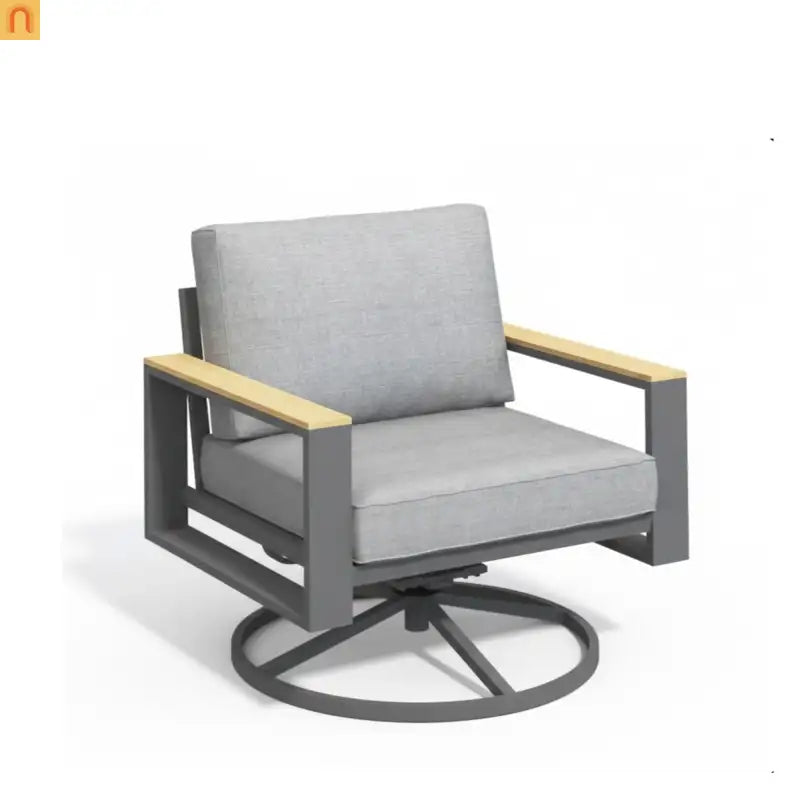 Outdoor Dining Chair Aluminum Swivel Rocker 5" Foam