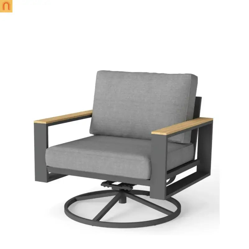 Outdoor Dining Chair Aluminum Swivel Rocker 5" Foam