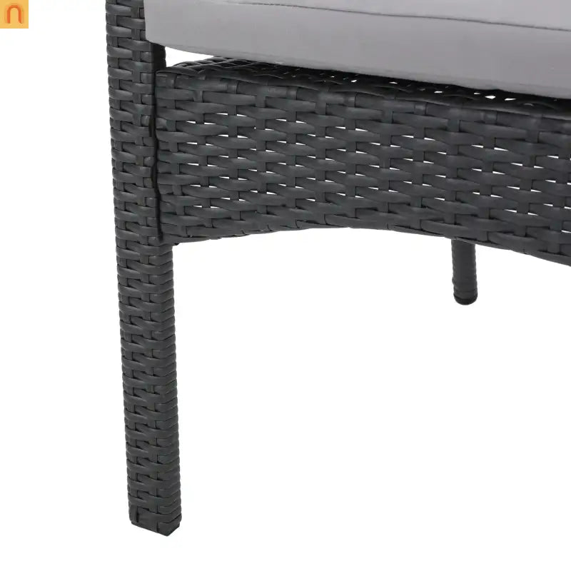 Outdoor Dining Chair Wicker Gray Removable Water-Resistant Cushion