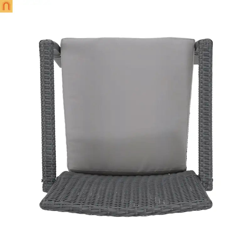 Outdoor Dining Chair Wicker Gray Removable Water-Resistant Cushion