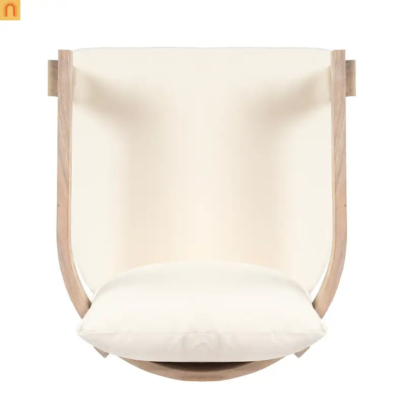 Outdoor Dining Chair Acacia Wood Barrel Cream Cushion Set of 2