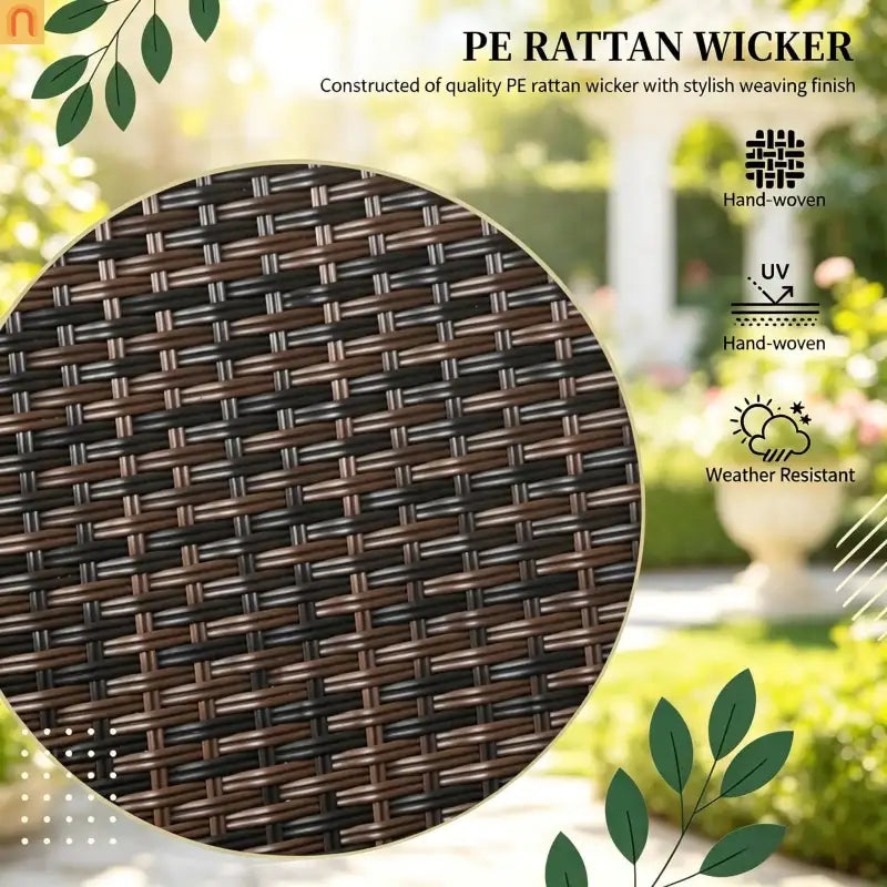 Outdoor Dining Chair PE Rattan Brown Cream White Set of 4