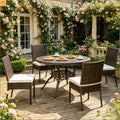 Outdoor Dining Chair PE Rattan Brown Cream White Set of 4