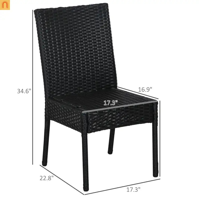 Outdoor Dining Chair PE Rattan Cream White Cushion 264 lb Set of 4