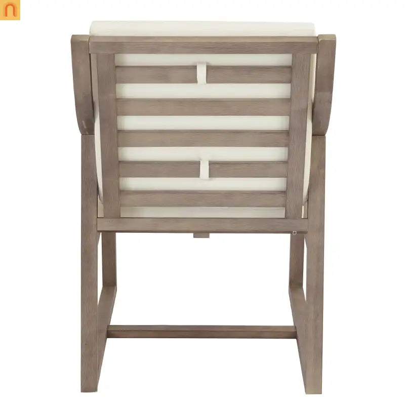 Outdoor Dining Set Acacia Wood Beige Cushion 7 Piece Slatted Seats 6