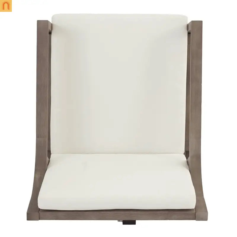 Outdoor Dining Set Acacia Wood Beige Cushion 7 Piece Slatted Seats 6