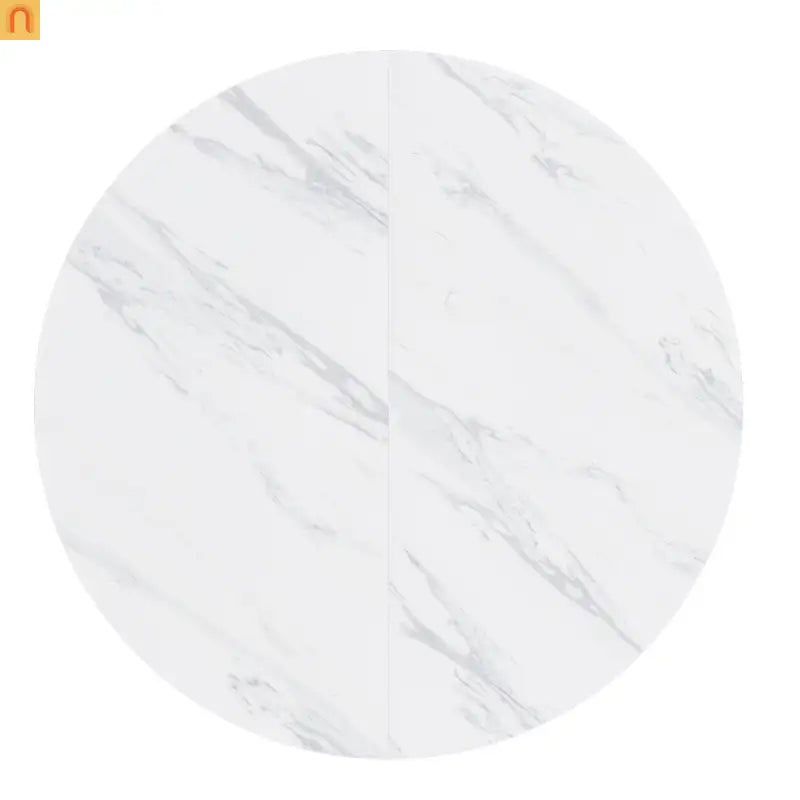 Dining Table Round Marble Veneer White Farmhouse 47in Seats 4