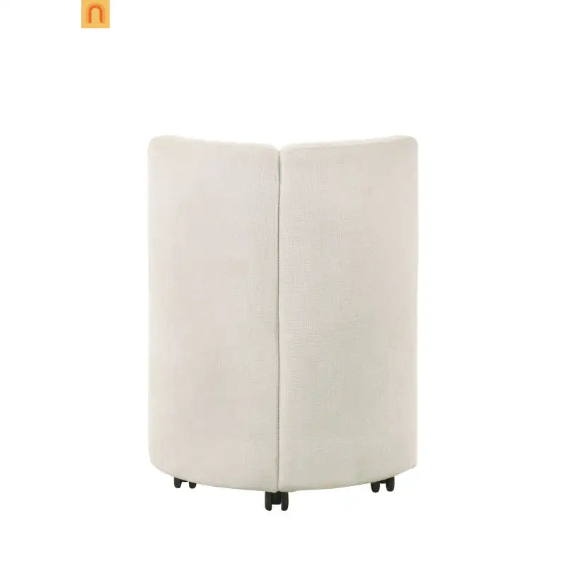 Dining Set Rectangular White 8-Piece 6 Wheeled Chairs Server