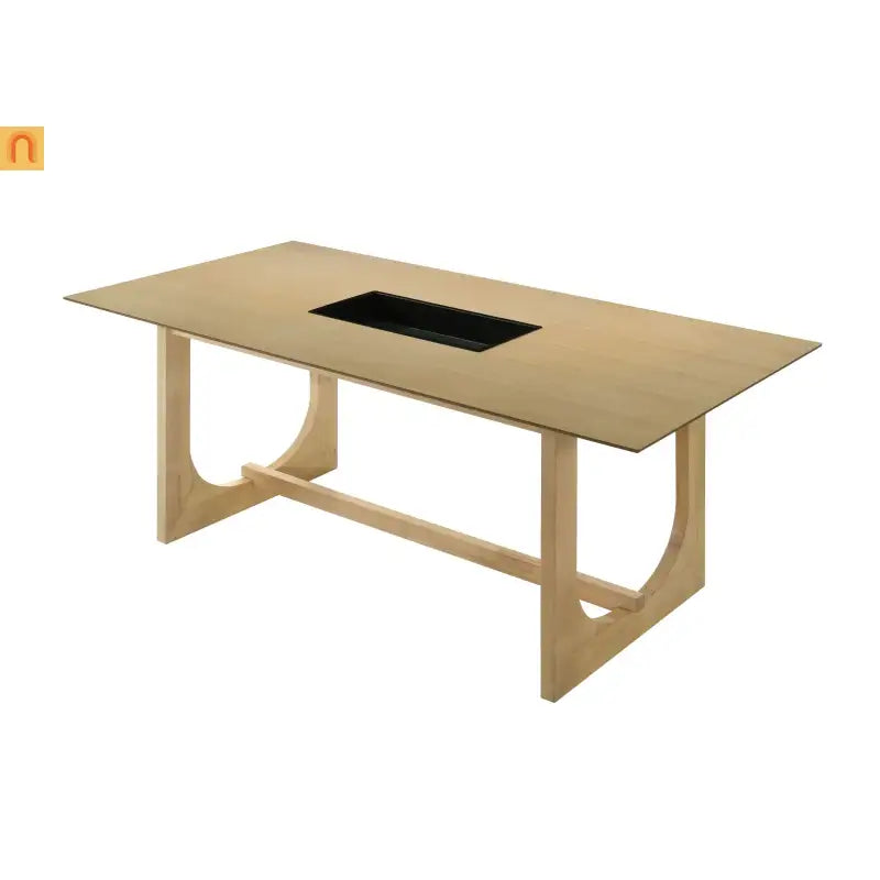 Dining Set Rectangular White 8-Piece 6 Wheeled Chairs Server